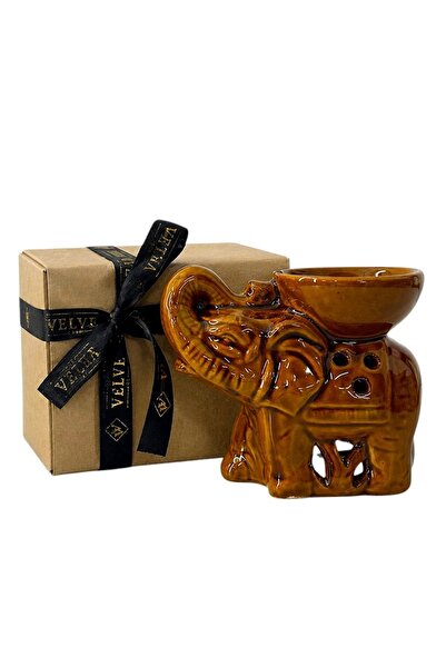 velve Suport ceramic aromaterapie in forma de elefant, cu vas adanc pentru ul...