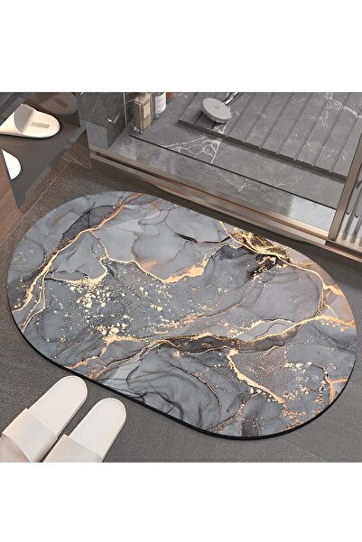 sharpdo Absorbent Mats Non-Slip Bathroom Floor Mats Marble Pattern Kitchen Fl...