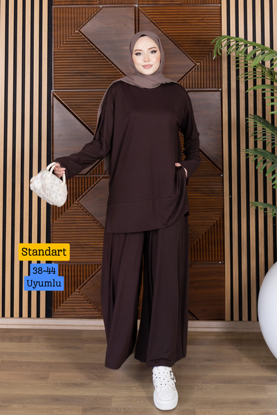 Mogi Butik Women's Modal Cupra Fabric Oversize Tunic Wide Leg Pants Hijab Sui...