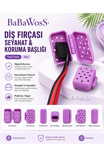 BaBaWoSs Diş Fırçası Seyahat & Koruma Başlığı Tekli Paket