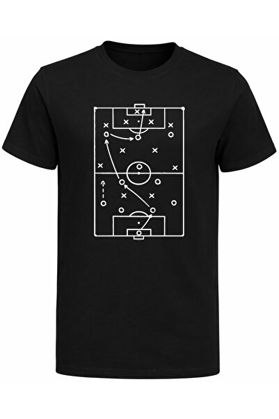 Efendioğlu Design Football Tactical Printed Cotton Printed Adult T-Shirt