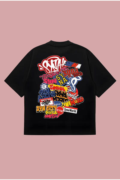 PURE POWER Αυτοκόλλητο Synaworld με στάμπα, Oversize Boxy Cut, Unisex, 100% β...
