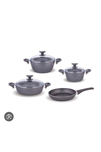 LİİNES Lines 7 Piece Granite Cookware Set - Gray