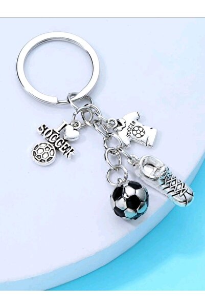womistore Soccer Football Themed Metal Keychain