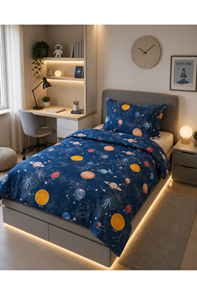 Nilyso Home Single Space Patterned Duvet Cover Set 100% Cotton 2 Pieces (160X...