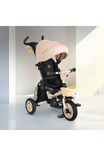 byox Flexy Lux Beige Tricicletă 2în1, Pliabilă, Rotativ 360°, Umbrelă Soare, ...