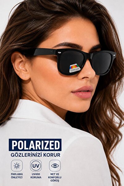 LUPİX Polarize Kadın Güneş Gözlüğü UV400 Korumalı Siyah Çerçeve – Parlama Önl...