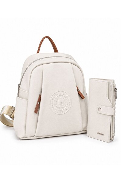 Just Polo Original Justpolo Women's 9-Compartment Backpack and Wallet Combina...