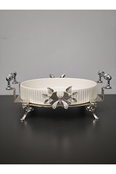 PARILTI HOME COLLECTİON Oven Dish Bowl Luxury Serving Plate Bowl Gold Silver ...