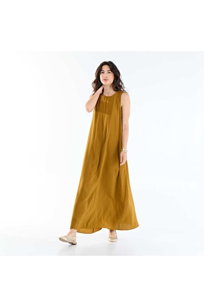 KIABI Long loose-fit dress BROWN