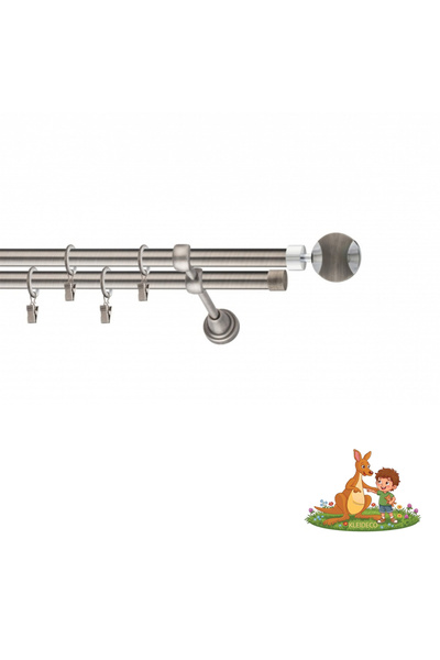 KLEIDECO Galerie dubla perdea ALASKA, Metal, Diametru 19 mm, Capete ANCHORAGE...