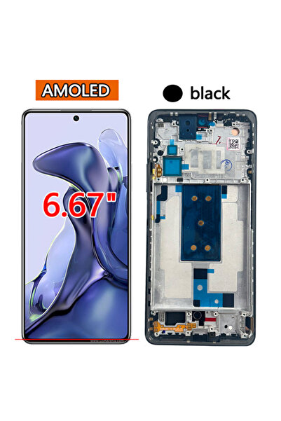 Choice3 شاشة AMOLED جديدة بإطار أسود مقاس 6.67 بوصة لـ 11T، شاشة LCD تعمل بال...