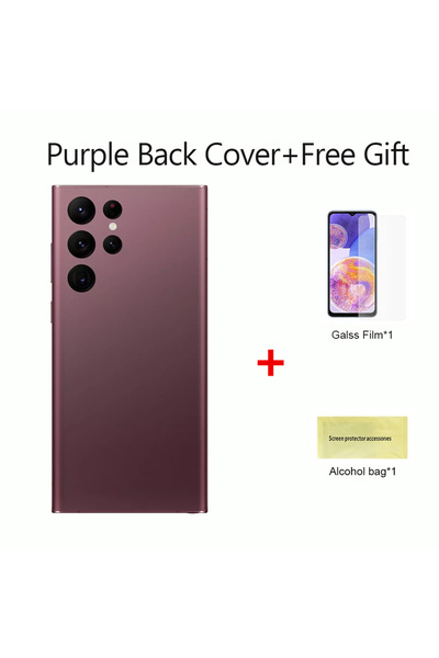 Choice3 Purple back cover For S22 Ultra Back Cover Battery Back Cover Glass P...
