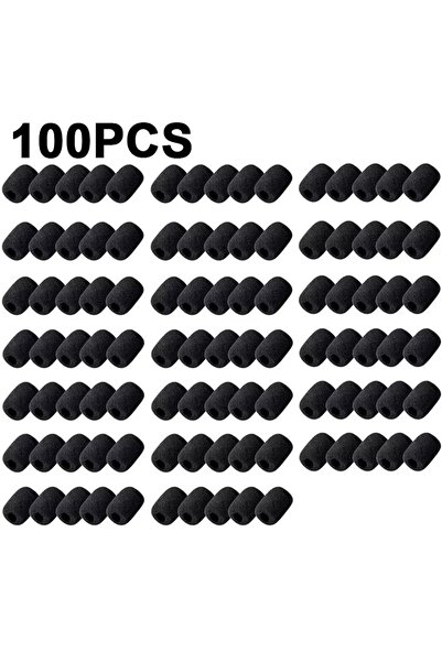 Choice5 100pcs 10-100PCS Universal Black Mini Mic Cover Foam Headset Micropho...