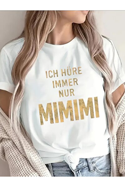 45 BPM تي شيرت أسود خفيف الوزن ومتين بأكمام قصيرة مع طباعة ذهبية بعبارة 'Ich ...