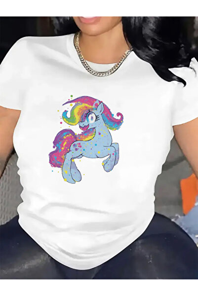 Astogria13 cotton T-Shirt with Colorful Unicorn Design Casual Wear, Durable C...