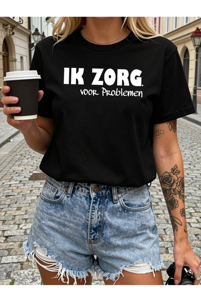 Astogria13 Dutch I Take Care Of Problems Theme Printed Crew Neck Women's T-Sh...