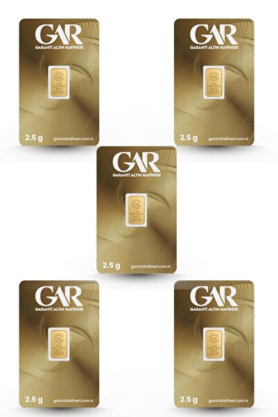 Garanti Altın Rafineri Garanti Gold 2.5 gr Gram Külçe Altın 5 Adet