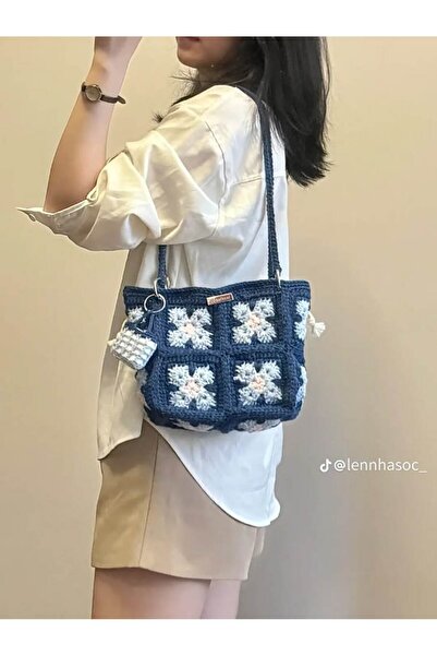 ARTTMACRAME Women's Hand-Knitted Bag – Stylish, Lightweight, Handmade Bag Sui...