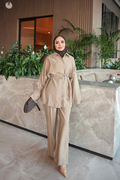 İmajButik Mink Shirt and Trousers Modal Suit