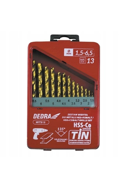 Dedra-Polonia Set de burghie pentru metal DEDRA WITS13, cobalt