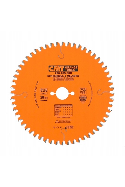 CMT Disc de tăiere pentru aluminiu, laminat, compozit 165x20 mm 56Z 296.165.56H