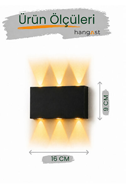 HANGAST AMBER Led Aplik Aydınlatma Çift Taraflı Led Dekoratif Duvar Aplik