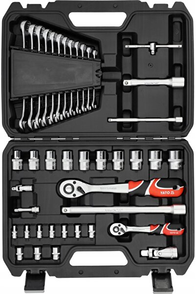 VOREL by YATO Set de scule YATO 1/4"; 1/2" 41 piese. Chei tubulare, cutie de ...
