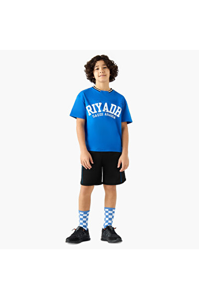 Juniors Crew Neck Short Sleeves T-shirt and Shorts Set with Riyadh National D...