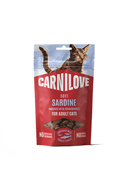 Carnilove وجبة خفيفة شبه رطبة للقطط بالسردين المدعم بالبقدونس 50 جرام - 12 قط...