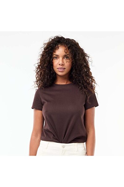 KIABI Short-sleeved jersey T-shirt BROWN