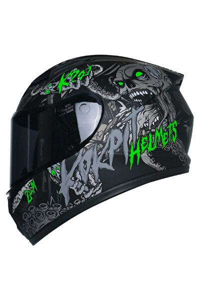 MTS M201 Black Motosiklet Çocuk Kaskı Full Face Kids Kask