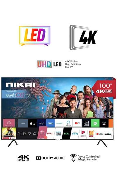 Nikai 100 Inch UHD 4K Smart LED TV Powered by WebOS Hub, Works with Apple Air...