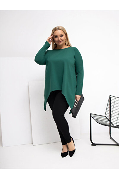 Relevance Bluza Dama Lunga, Guler inalt, RELEVANCE, Verde Casual Model RV-BZ-...
