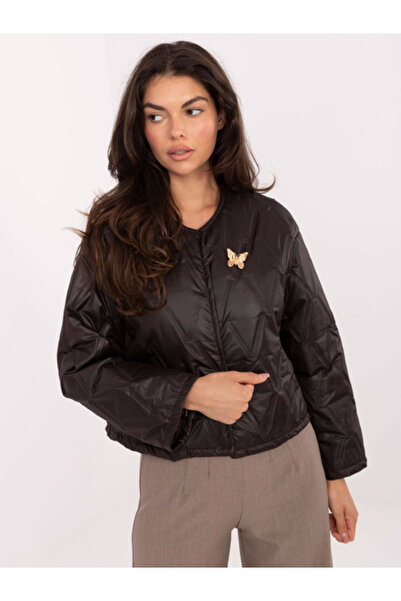rue parıs Women's Jacket, RUE PARIS, Polyester, Texture, Dark Brown, model IT...