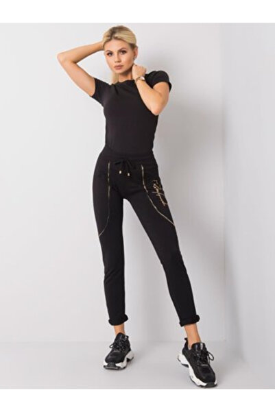 Relevance Pantaloni Trening Dama Lunga, Imprimat, RELEVANCE, Negru Casual Mod...