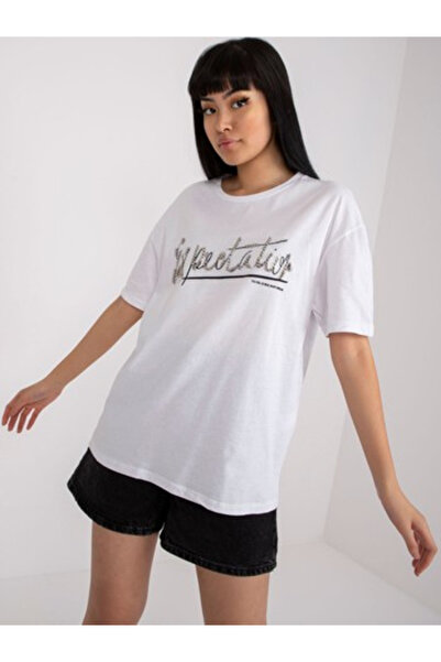 H&B Tricou Dama Mini, Imprimat, H&B, Alb Casual Model HB-TS-3077.32P