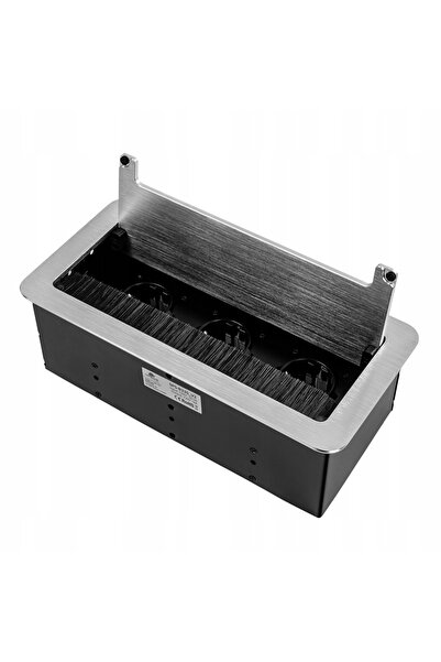 Spacetronik Priză electrică încastrată în blat, cu închidere, 3x 230V