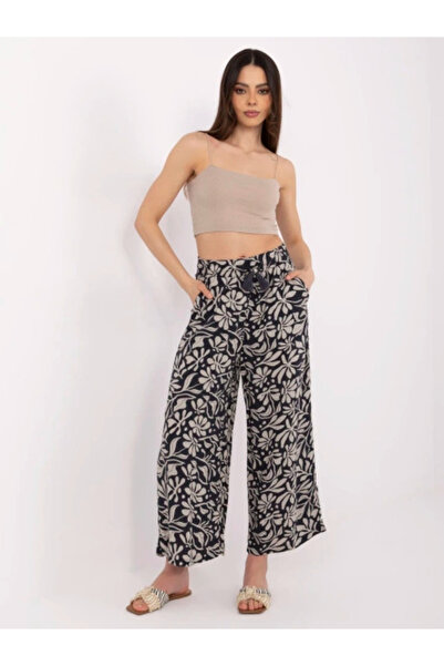 Sublevel Women's Pants, Sublevel, Viscose, Print, Navy Blue, model D73771M62237H