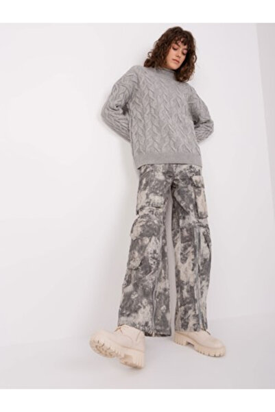 BADU Pulover Dama, BADU, Acril, Maneca lunga, Gri, model BA-SW-8038.28P