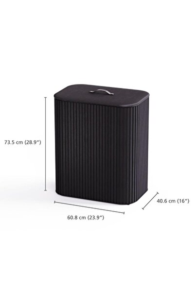 Joseph Joseph Tota 90 L Trio Luxe 3 Bölmeli Çamaşır Ayırma Sepeti - Siyah (50...