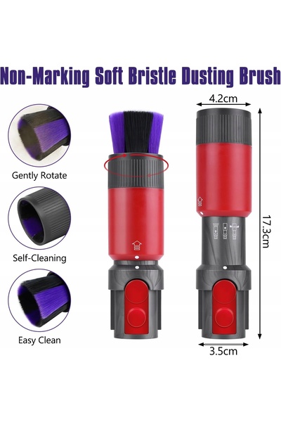 NO BRAND Furtun de extensie cu două capete, perie fără urme pentru aspirator ...