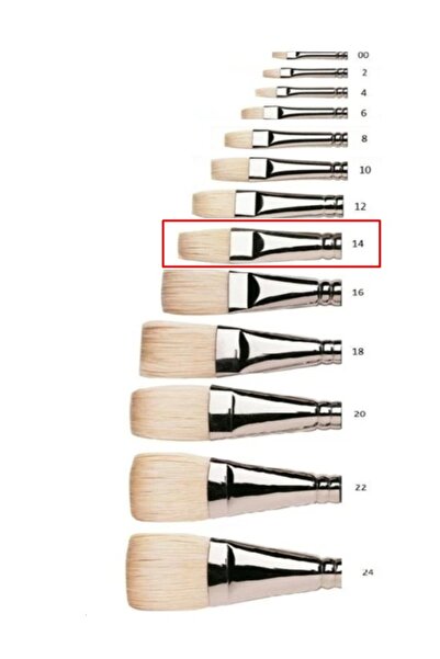 Brons Oil Acrylic Paint Brush Flat Cut Brush Art 210 No:14 - 1 Piece