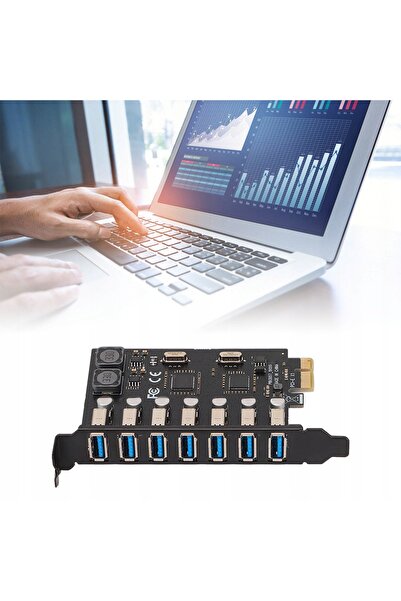 NO BRAND Placă de extensie cu 7 porturi USB 3.0, cu slot PCI-EX1 X4 X8 X16, 5...