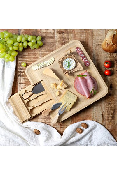 HowHomely Placă mare pentru servirea brânzelor în salate/fondue, La Table, 3 ...