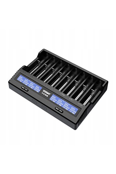 XTAR ÎNCĂRCĂTOR USB-C PENTRU BATERII LI-ON NI-MH 8X 14500 18650 21700 VC8S CU...