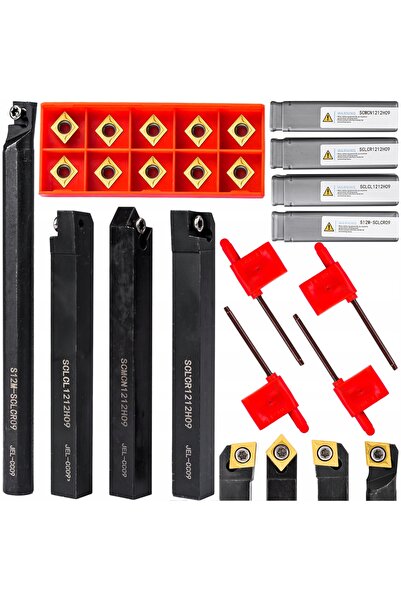 Falon Tech Set de cuțite de strung pliabile, lame de strung 12 x 12 mm, 18 bu...