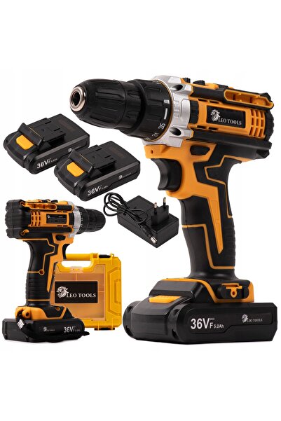LEO TOOLS MAȘINĂ DE GĂURIT ȘI ȘURUBELNIȚĂ ACUMULATOR 2 x BATERIE ÎNCĂRCĂTOR T...
