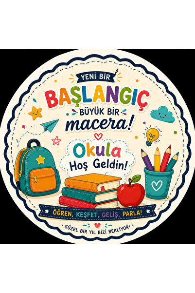 TELLGRAF Okuluna Hoşgeldin Temalı Sticker Seti (4x4 cm 24 ad)