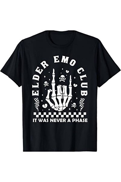 799 Funny Elder Club Skeleton T-Shirt It Was Never A Phase, Unique Stylish Em...